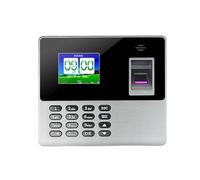 Employee Scanning Fingerprint On The Machine To Record Working Time Cheap Attendance Trak Systems Wall Mountable Auto Accurate