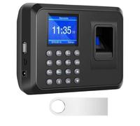 Employee Time Clock for Business Scanner, Clocking in Machines for Small Business, Fingerprint Punch Card Machine with 2.4 TFT LCD Fingerprint Password