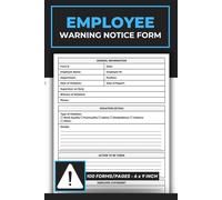 Employee Warning Notice Form: Employee Disciplinary Action Logbook | Warning Notice and Write Up Forms | Workplace Behavior & Staff Discipline Sheets