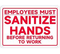 Employees Must Wash Hands Before Returning To Work Warning Metal Sign Tin Signs Aluminum Plaque for Outdoors Use Yard Farm Fence Home Wall Decor 8x12 inch