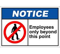 Employees Only Beyond This Point Notice Tin Metal Sign 8 X 12 Inch