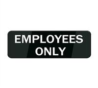 Employees Only Sign For Door Acrylic Plastic Black And White Rounded Corners Durable Long Lasting With Double Sided Tape In The Back 8 Inch X 3