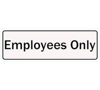 Employees Only Thank You Sign 8 X 3 Inch Acrylic Plastic With Symbols Self-Adhesive For Restaurant Salons Hotel Motel Rest Stops Public Restrooms