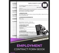 Employment Contract Form Book: Job Agreement Form Between Employer and Employee | 50 Forms