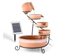 Blumfeldt Empoli Solar Cascade Fountain Terracotta (5 Stages, 200 l/h, 2W, LED)