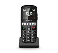 Emporia Happy Mobile Phone for Seniors, Robust, High Volume, Colour Display, Bluetooth, 3 Quick Call Buttons, Large Buttons, Illuminated, Charging Station, Black (Italy)