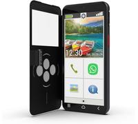 Emporia SMART.6lite Smartphone, 5.5 Inch Display, RAM 6GB, ROM 128GB, Android 13, 13+2+0.2MP Triple Main Camera, 8MP Selfie Camera, with Panic Button, No Contract, Black