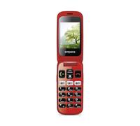 emporiaONE V200_001, Flip mobile phone for seniors, 1.77", 2 MP, Extra large keys, Emergency button, Hearing aid compatible (M4/T4), With charging station, Black/Red
