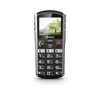 emporiaSIMPLICITY, Cell phone for seniors, Touch-button phone without subscription, Mobile phone with emergency call button, 2-inch screen, Black