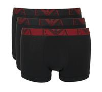 Emporio Armani 3-Pack Boxer Trunks, Black/Red - XX-Large