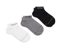 EMPORIO ARMANI MAN'S EXTENDED LOGO 3-PACK SOCKS INSIDE BLACK S/M