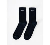 Emporio Armani Man's Casual Cotton 3-Pack Short Socks, Blue, One Size