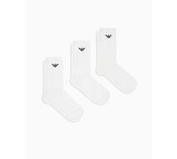 Emporio Armani 3-Pack Mens Eagle Logo Socks - White/White/White