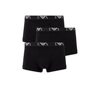 Emporio Armani 3-Pack Trunk Essential Monogram Men's Boxer Shorts (3-Pack), 21320 Nero/Nero, XXL