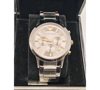 EMPORIO ARMANI AR11047 MEN'S SILVER CHRONOGRAPH WATCH - GENUINE - NEW