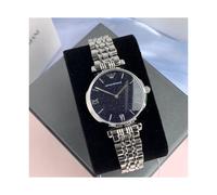 EMPORIO ARMANI AR11091 WOMENS WATCH SILVER STRAP BLUE DIAL SILVER CASE