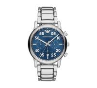 Emporio Armani AR11132 Silver Plated Stainless Steel Men's Quartz 3 sub dial Chronograph Movement Watch