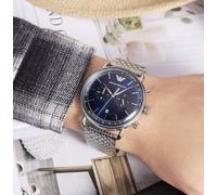 EMPORIO ARMANI MENS WATCH STAINLESS STEEL BRACELET & BLUE DIAL AR11238 GENUINE