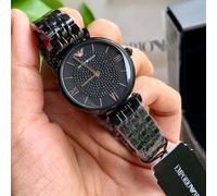 EMPORIO ARMANI AR11245 WOMEN'S WATCH BLACK STRAP BLACK DIAL BLACK CASE