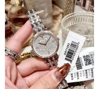 EMPORIO ARMANI AR11293 WOMENS WATCH SILVER ROSE GOLD STRAP SILVER DIAL