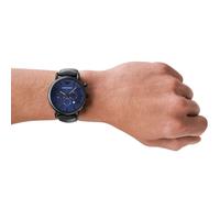 EMPORIO ARMANI AR11351 MEN'S WATCH BLACK STRAP BLUE DIAL BLACK CASE