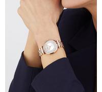 EMPORIO ARMANI AR11446 WOMEN'S WATCH ROSE GOLD STRAP SILVER DIAL