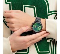 EMPORIO ARMANI AR11472 MEN'S WATCH BLACK STRAP GREEN DIAL BLACK CASE