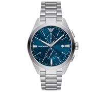 Emporio Armani AR11541 Men's Steel Blue Dial Sport Watch, 43mm Quartz, 5ATM, Stainless Steel Strap