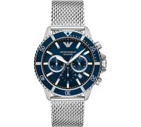 Emporio Armani Diver AR11587 Men's Chronograph Watch - 43mm Navy Dial Mesh Bracelet
