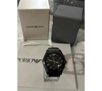 EMPORIO ARMANI MENS WATCH CERAMIC BLACK STRAP & BLACK DIAL AR1410 GENUINE NEW