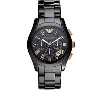 EMPORIO ARMANI MENS WATCH CERAMIC BLACK STRAP & BLACK DIAL AR1410 GENUINE NEW