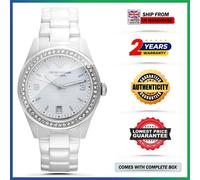 Women's Emporio Armani AR1426 White Ladies Ceramica Watch - Silver