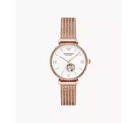 Emporio Armani AR60063 Meccanico Open-Heart Automatic Watch in Rose Gold 34mm