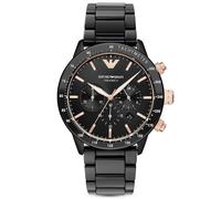 NEW EMPORIO ARMANI AR70002 MEN'S WATCH BLACK CERAMICA ROSE GOLD CHRONO