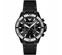 Emporio Armani AR80050 Claudio Men's Chronograph Gift Set - 43mm Black Watch with Interchangeable Silicone Strap