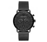 Emporio Armani Aviator AR11264 Men's Chronograph Watch - 43mm Black Dial Mesh Bracelet