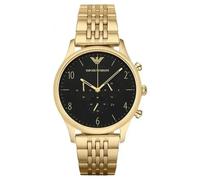 Emporio Armani Beta AR1893 Men's Chronograph Watch - 41mm Black Dial Gold-Tone Steel Bracelet