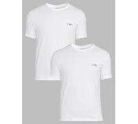 Emporio Armani Bodywear 2 Pack Eva Logo Stretch Cotton Crew Neck T-Shirts, White, Size L, Men White