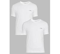 Emporio Armani Bodywear 2 Pack Eva Logo Stretch Cotton Crew Neck T-Shirts, White, Size S, Men White