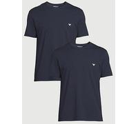 Emporio Armani Men's 2 Pack Lounge Crew Neck Regular T-Shirt, Blue