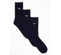 Emporio Armani Bodywear 3 Pack Crew Socks, Dark Blue, Men Dark Blue