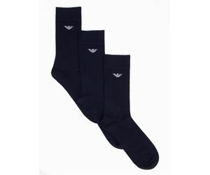 Emporio Armani Bodywear 3 Pack Crew Socks, Dark Blue, Men Dark Blue