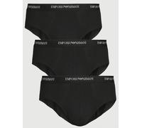 Emporio Armani Bodywear 3 Pack Eva Waistband Stretch Cotton Briefs, Black, Size Xl, Men Black