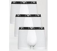 Emporio Armani Bodywear 3 Pack Eva Waistband Stretch Cotton Trunks, White, Size Xl, Men White