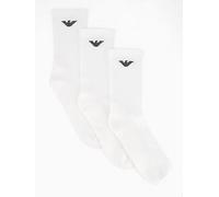 Emporio Armani Bodywear 3 Pack Sport Crew Socks, White, Men White