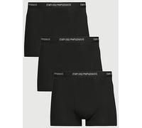 Emporio Armani Bodywear 3 Pack Stretch Cotton Trunks, Black, Size S, Men Black