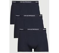Emporio Armani Bodywear 3 Pack Stretch Cotton Trunks, Navy, Size M, Men Navy