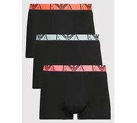 Emporio Armani Bodywear Bold Monogram 3 Pack Trunks, Black, Size S, Men Black