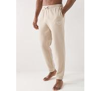Emporio Armani Bodywear Eagle Patch Cuffed Loungewear Pants, Beige, Size M, Men Beige