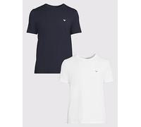 Emporio Armani Bodywear Endurance 2 Pack Crew Neck T-Shirt, Multi, Size S, Men Print